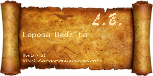 Leposa Beáta névjegykártya