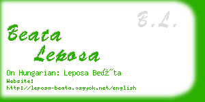 beata leposa business card